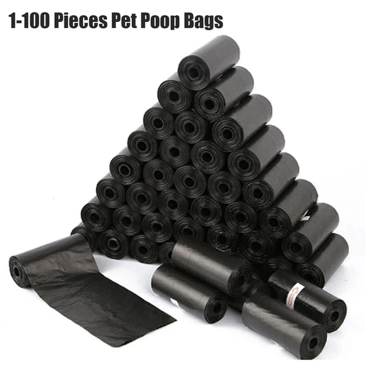 1-100Rolls Dogs Poop Bags Biodegradable Thicken Pets Outdoor Cleaning Poop Bag with Breakpoint Puppy Cat Pooper Scooper Bag Roll