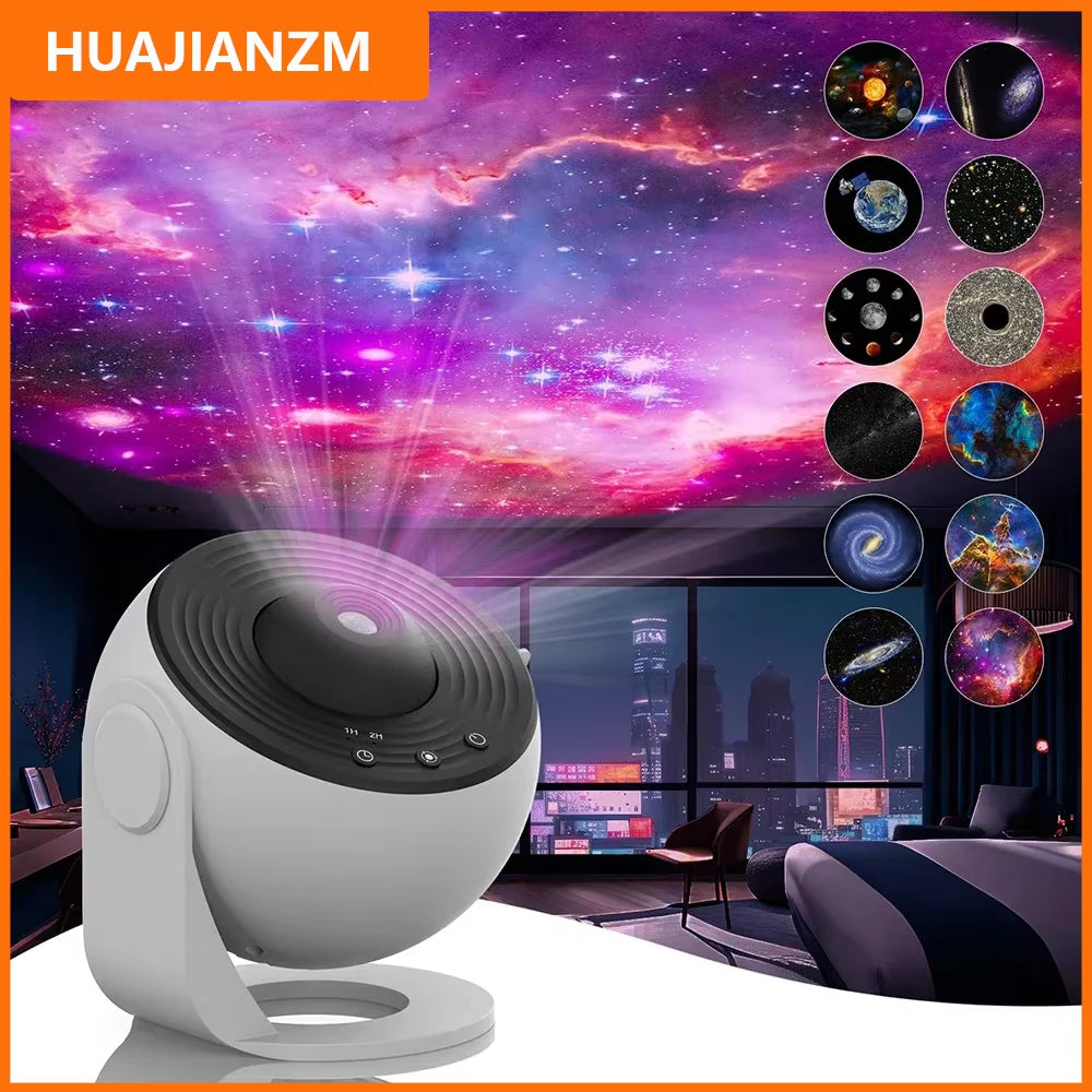 Night Light Galaxy Projector Starry Sky Projector 360° Rotate Planetarium Lamp for Kid Bedroom Living Room Galaxy Atmosphere Led