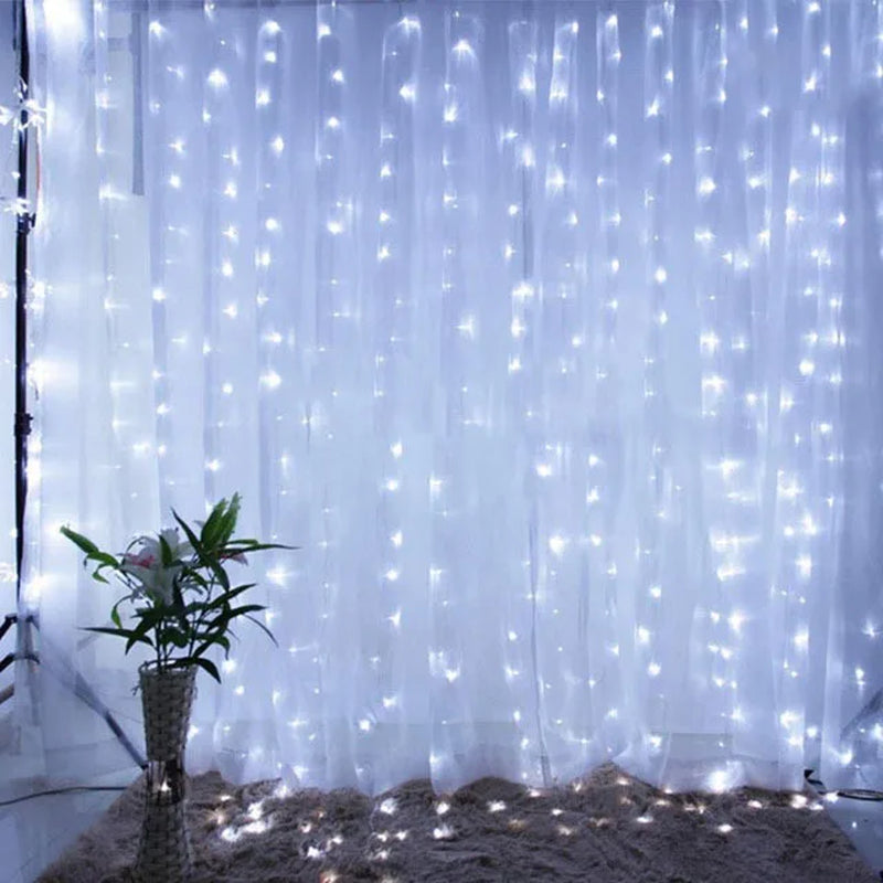 Christmas Lights Curtain Garland Merry Christmas Decorations for Home Christmas Ornaments Xmas Gifts Navidad 2024 New Year Decor