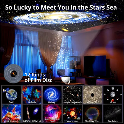 Night Light Galaxy Projector Starry Sky Projector 360° Rotate Planetarium Lamp for Kid Bedroom Living Room Galaxy Atmosphere Led